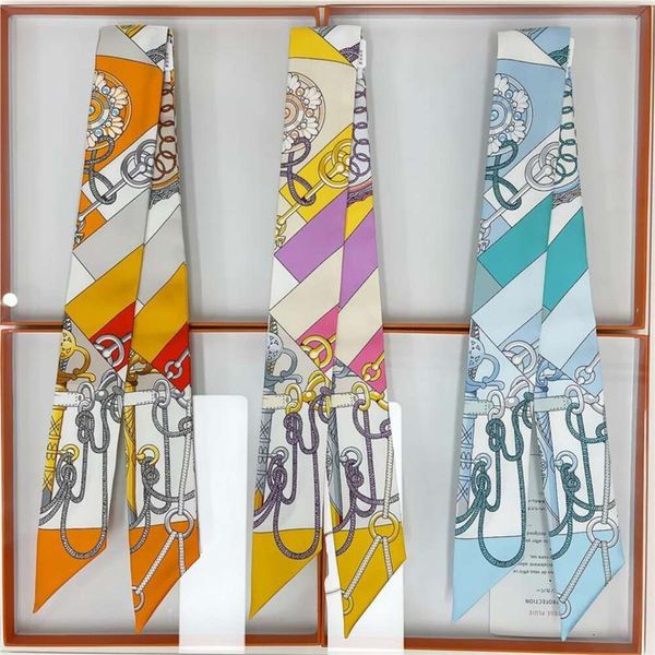 

real silk streamer style all match scarf trendy piece long high quality, Blue;gray