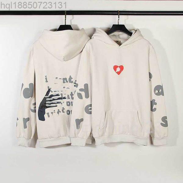 

men's and women's hip hop love arms letter foam printed hoodie jacket aneyees designer personality 23ss, Black