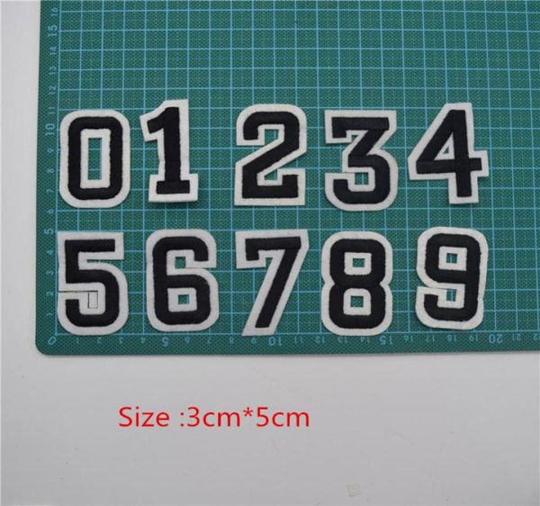 

100pcs in a set embroidered iron on patch letter number diy applique high 20390391023757, Black