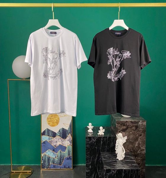 

2020ss spring and summer new high grade cotton printing short sleeve round neck panel tshirt size mlxlxxlxx11344933401, Black