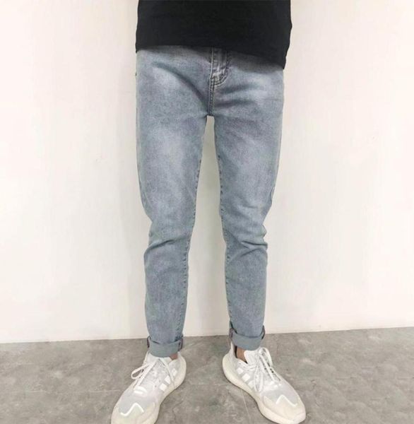

men039s wear spring and autumn versatile casual washed jeans middle age straight tube loose long pants fashion12363328327837, Blue