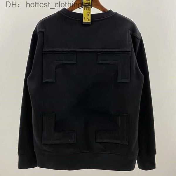 

offwhites offs fashion hooded sweater mens sweatshirt ow designer hoodie men hoody oversize pullover sweaters 2 ur4u, Black