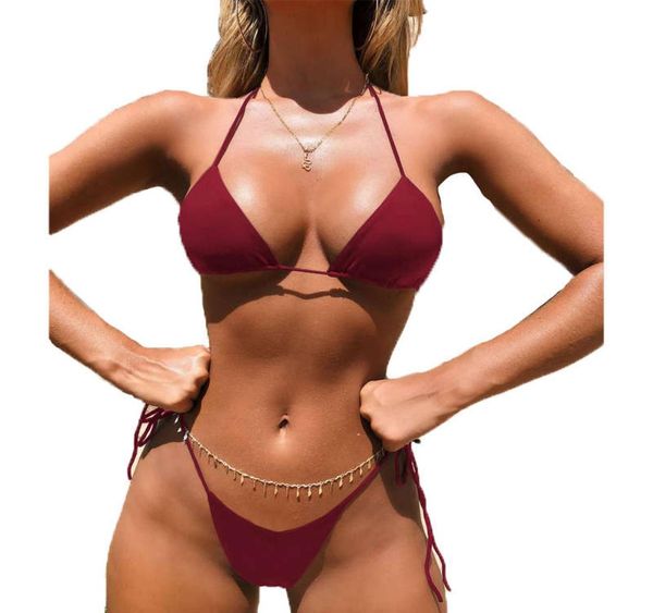 

micro bikini set women solid swimwear new brazilian bikinis bandage bathing suit summer high cut beachwear female swimsuitfre6251169, White;black