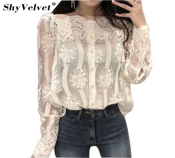 

2018 summer new women lace blouse flower lace plus size6702283, White