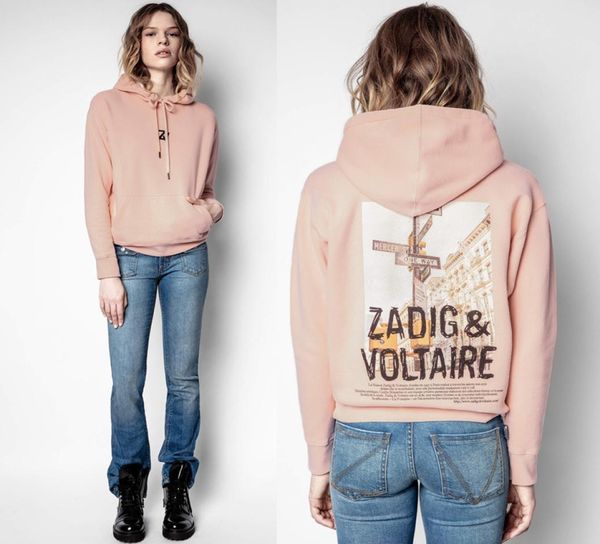 

fashion women hoodie sweater long sleeve printed 3color with drawstring loose sweathers pink black white zv2161038299835
