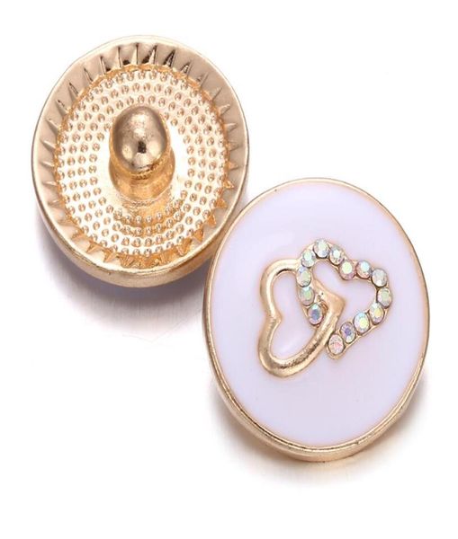 

10pcs 2019 new rose gold snap jewelry crystal double love heart 18mm metal snap button fit snap bracelet valentine039s day gift3625891, Bronze;silver