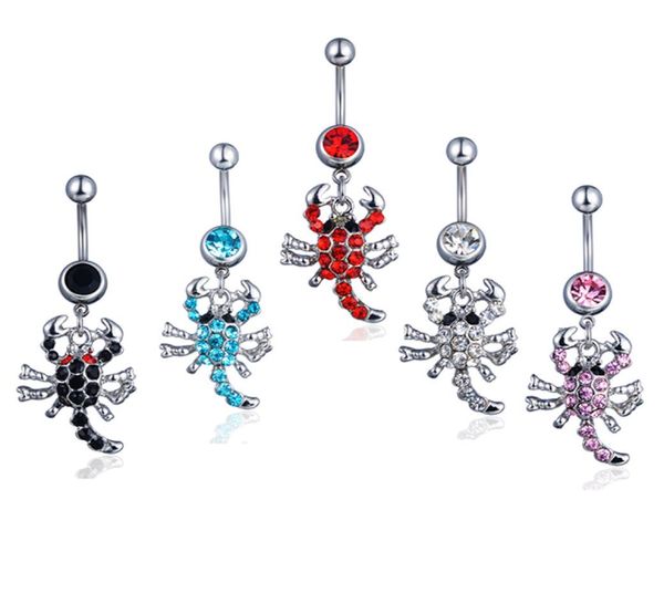 

d0074 scorpion belly navel button ring mix colors0123453415605, Silver