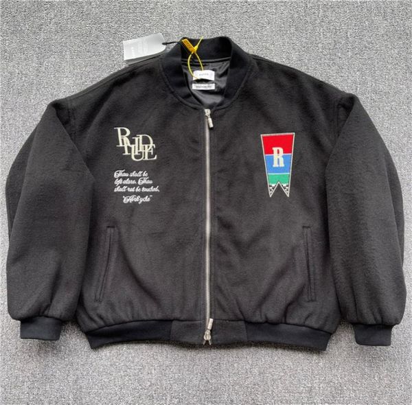 

vintage coat floral letter embroidered wool baseball jacket men women 1 baseball outwear1525596, Black;brown