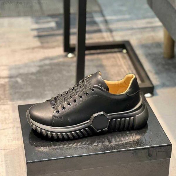 

luxury designer casual shoes real leather calfskin supersonic sneakers shoes comfort low flats outdoor trainers men's pp walking shoe s, Black