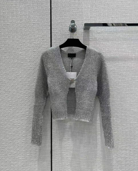 

milan runway sweaters 2022 summer autumn v neck women039s sweaters high end jacquard cardigan designer sweater 0615178975904, White;black