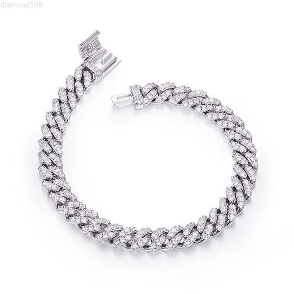 

8mm 925 womens moissanite cuban necklace 925 silver hiphop chains moissanite jewelry accessory 1pcs/opp bag ugbb