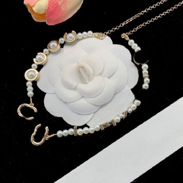 

jewelry necklaces white plated 925 silver graduated luxury brand designers letters geometric famous women round crystal rhinestone gold yili