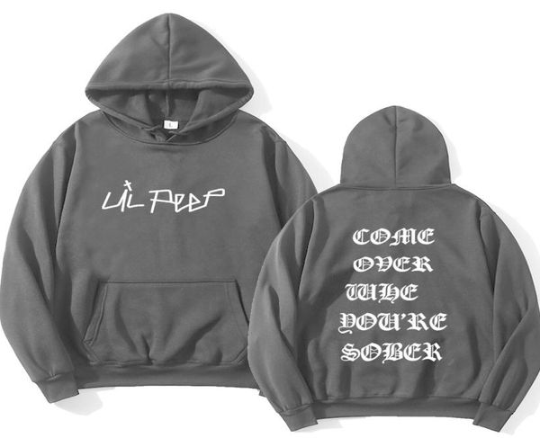 

2021 new lil peep come over when you039re sober tour concert vtg reprint hoodies cool men hip hop streetwear fleece sweatshirt 8742603, Black