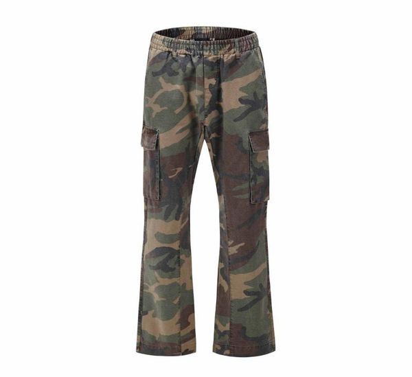

men hi street flare camo cargo pants men039s012345674338307, Black