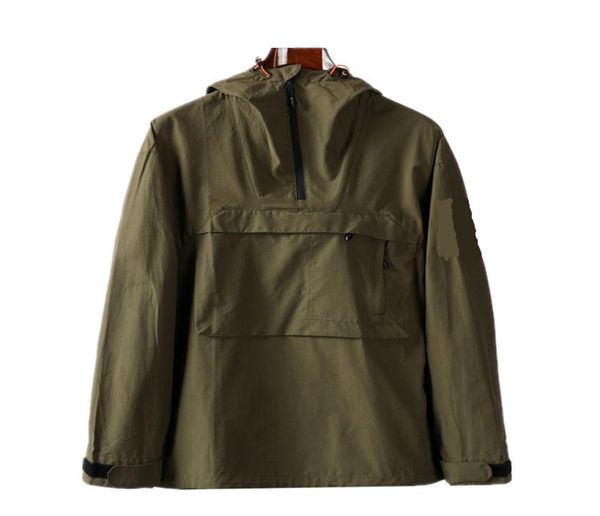 

toney 2020 new hooded half zip pocket jacket youth fashion european and american casual jacket men039s coat nylon fabric me3850791, Black;brown