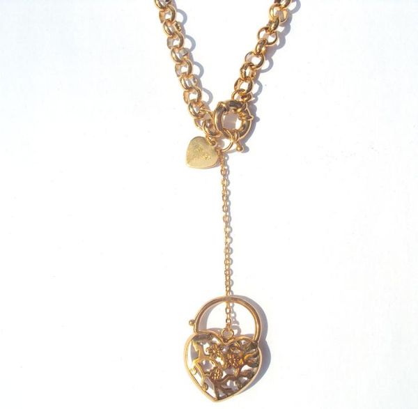 

heart flower 22k 23k 24k thai baht yellow gp gold necklace jewelry8348996, Silver