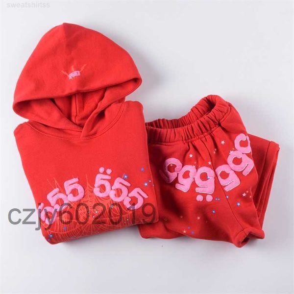 

mens hoodies sweatshirts hoodies sweatshirt 2023 new childrens sp5der 555555 hoodie boys girls spider web hooded youngljof, Black
