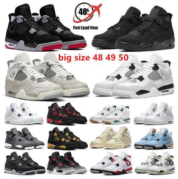 

designer 4 4s basketball shoes men women black cat thunder bred seafoam sail military canvas red violet cacao wow white oreo midnight navy f