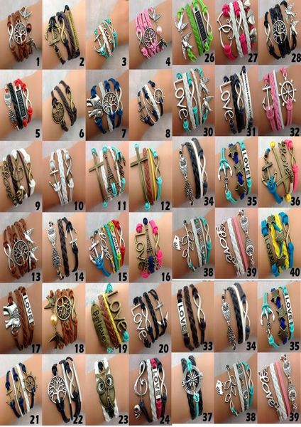 

whole mixed lots 48pcs retro vintage ladies hand made leather alloy jewelry ethnic tribes cuff bracelets8590659, Golden;silver