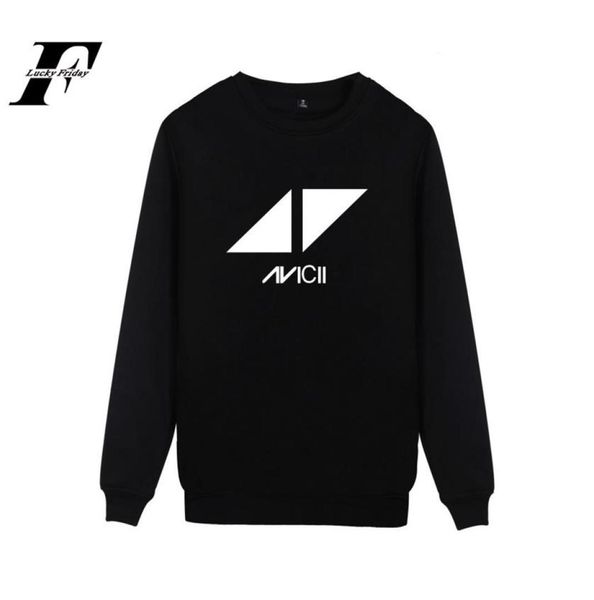 

dj avicii streetwear hoodies oneck men pint capless sweatshirt 2017 men women hoodies women men clothes plus size302q8122068, Black