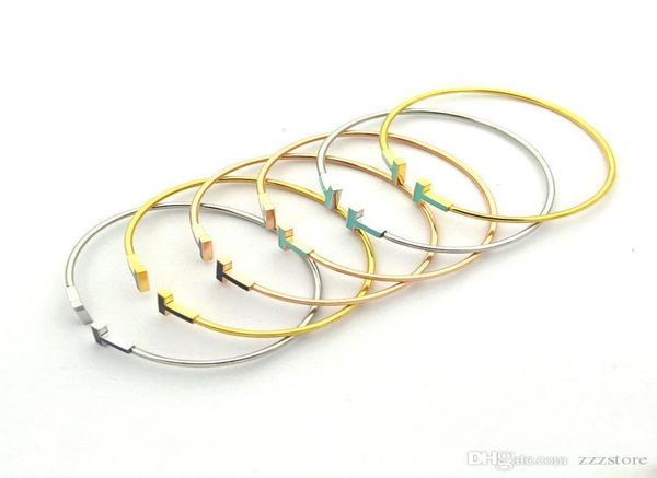

new titanium steel jewelry whole shape open couple bracelet 18k gold men and women bracelet6504305, Black