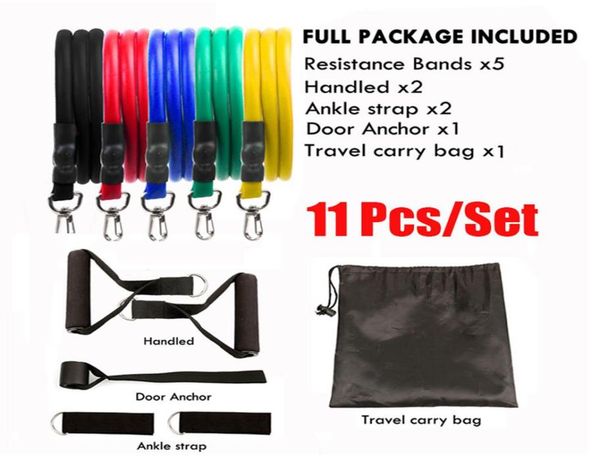 

11 18 pcs set pull rope fitness exercises resistance bands latex tubes pedal excerciser body training workout elastic yoga band ne8584250