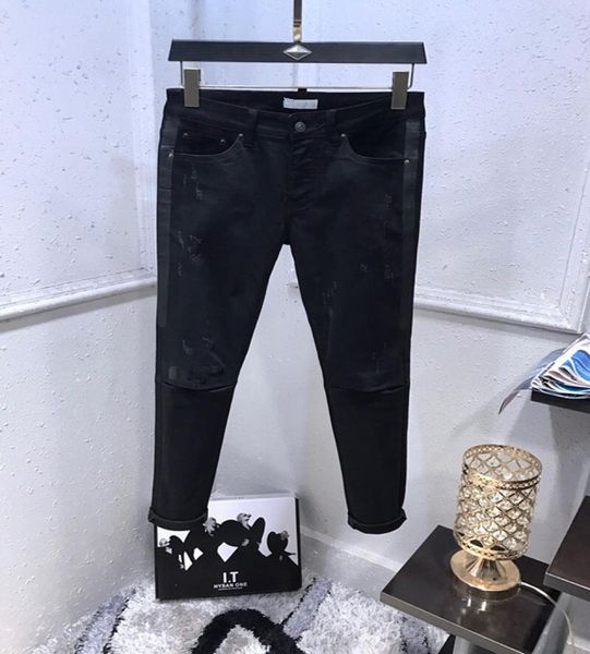 

luxurys designer mens jeans mark design whol plus velvet thickening slimleg skinny washed zipper casual vintage style fashion8467785, Blue