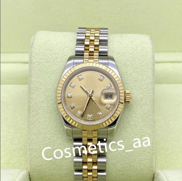 

luxury women watches 179173 26mm diamond gold dial jubilee bracelet calendar mechanical automatic original box paper montre de luxe lady wri, Slivery;brown