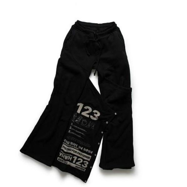 

quality 1 flared trousers pants men women heavy fabric fashion3227, Black;brown