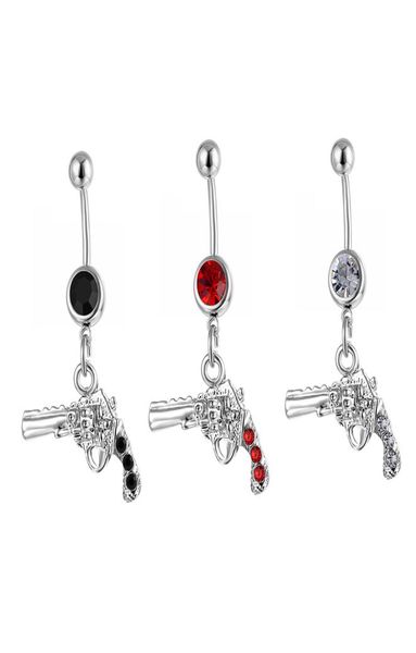 

d0088 gun belly navel button ring mix colors012345678749661, Silver