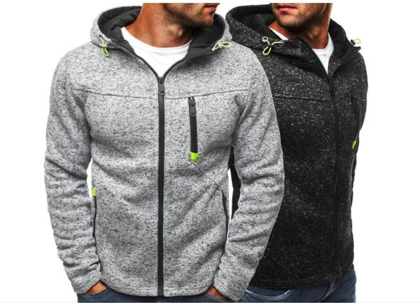 

autumn and winter men039s sweatshirts new fashion leisure fitness jacquard fleece cardigan hooded jacket sweater8770552, Black