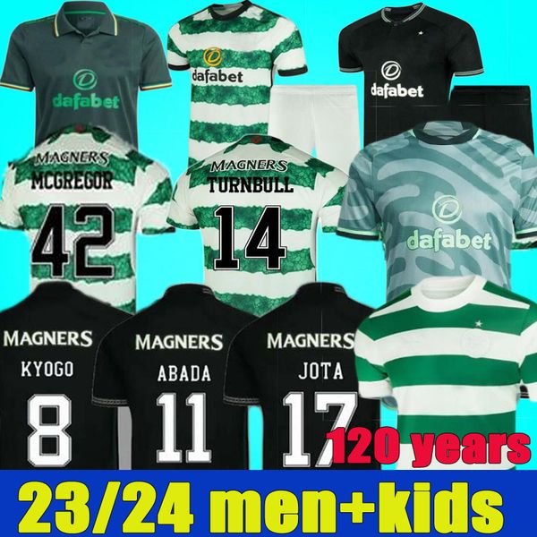

23 24 celts 120th soccer jerseys 120 years anniversary kyogo edouard turnbull ajeti christie jota griffiths forrest men kids kit football sh, Black;yellow