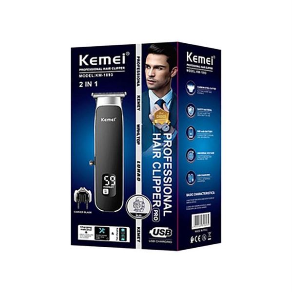 

km1893 digital display usb rechargeable doublehead electric hair clipper306z5375023