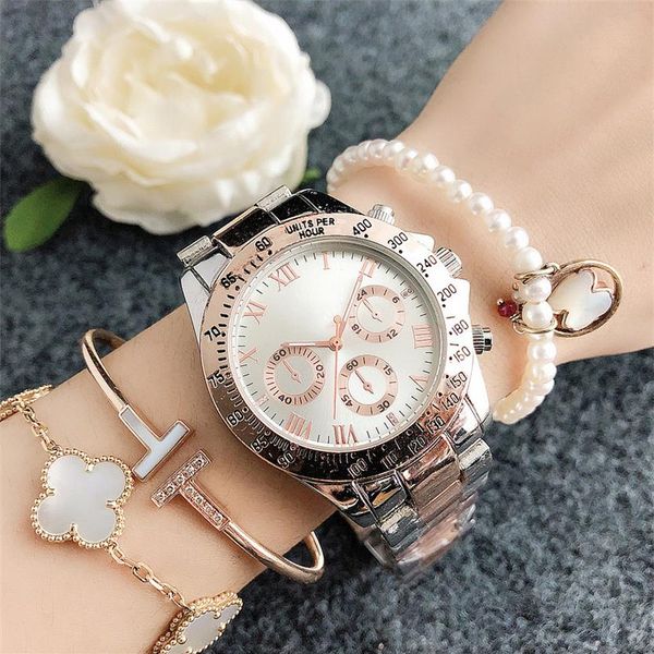 

brand wrist watches women girl style luxury metal steel band quartz clock m151298p, Slivery;brown