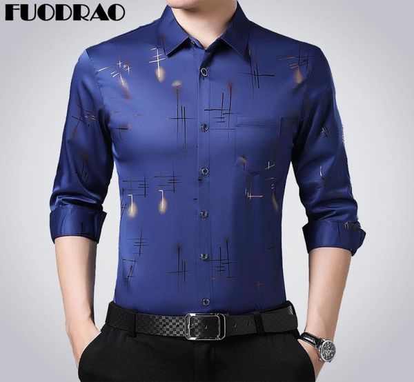 

new casual shirt men slim fit spring long sleeve shirt mens fashion print dress shirts camisa masculina men clothes e0754609657, White;black