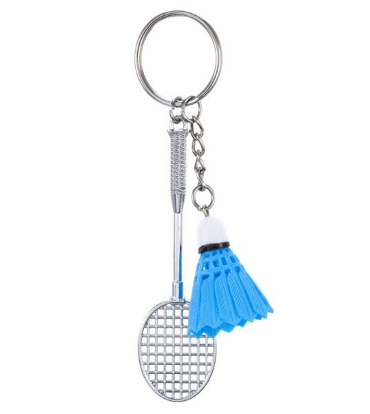 

mini badminton keychain bag charm pendant ball ornaments women men kids key ring sports fans souvenir birthday gift whole2866429, Slivery;golden