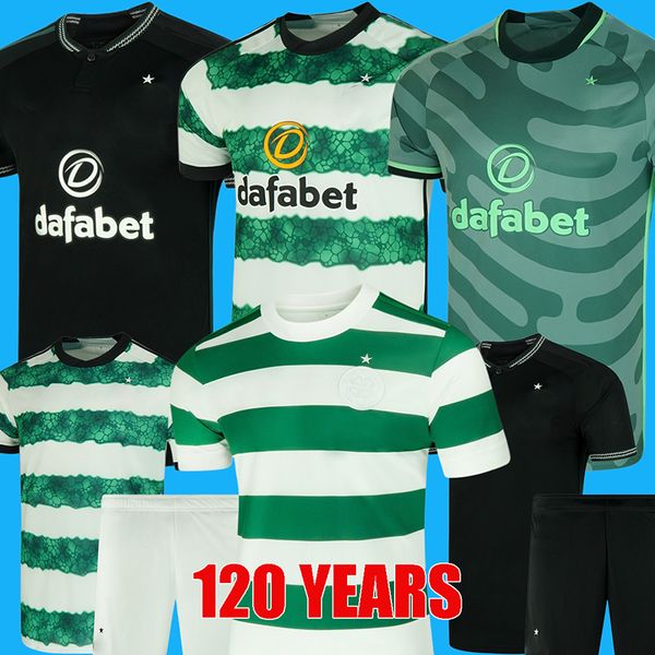 

23 24 celtic soccer jerseys 120 years home away 2023 2024 football shirt men kids kits kyogo jota ajeti mcgregor turnbull starfelt 120th, Black;yellow