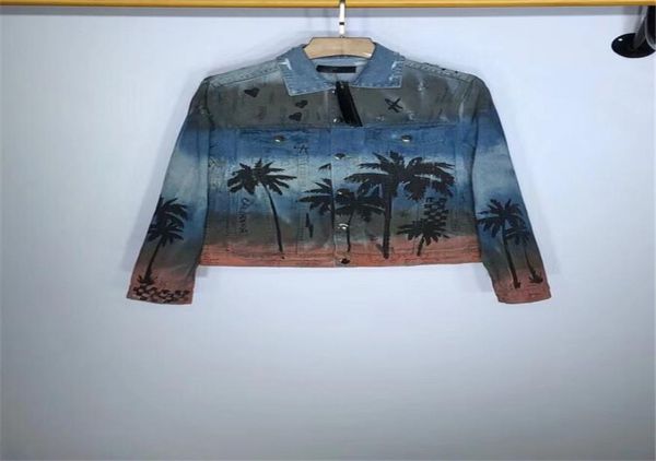 

2019 mens holes slim denim jacket coconut tree jacket men men cowboy men039s jean jacket men clothing cowboy8180482, Black;brown