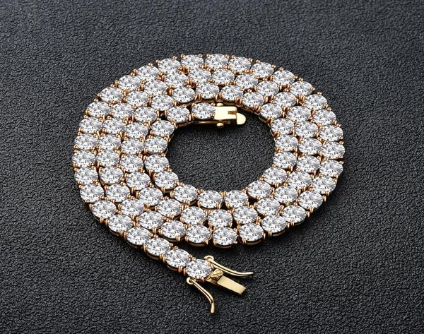

men039s iced out 1 row tennis chain 3mm 4mm 5mm necklace hip hop jewelry new 4403846, Black
