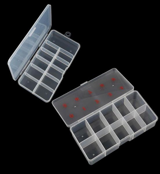 

nail art equipment 1 pc clear false nails empty storage case fake plastic container gems stones strass display tips box ta0737283963, Silver