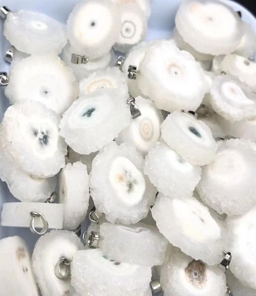 

irregular natural original crystal gemstone pendant necklaces for women girl party club decor jewelry with chain7732835, Silver