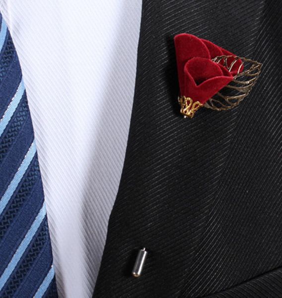 

mens flower lapel pin handmade women men suit dress decoration lapel stick pin brooch wedding boutonniere corsage9961107, Gray