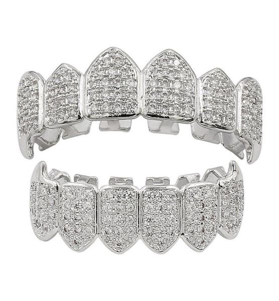 

hip hop gold braces fangs bursting microinlaid gold teeth womenmen dental jewelry9048071, Black