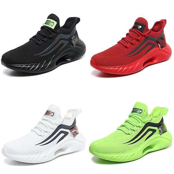

multi-colored running shoes low mesh men black white green red trainers outdoor couple sneakers non-slip breathable color 4