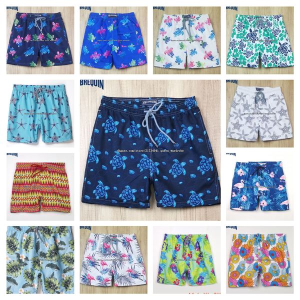 

summer men's shorts turtles french men's swimming trunks turtle printed quick-drying beach pants, White;black