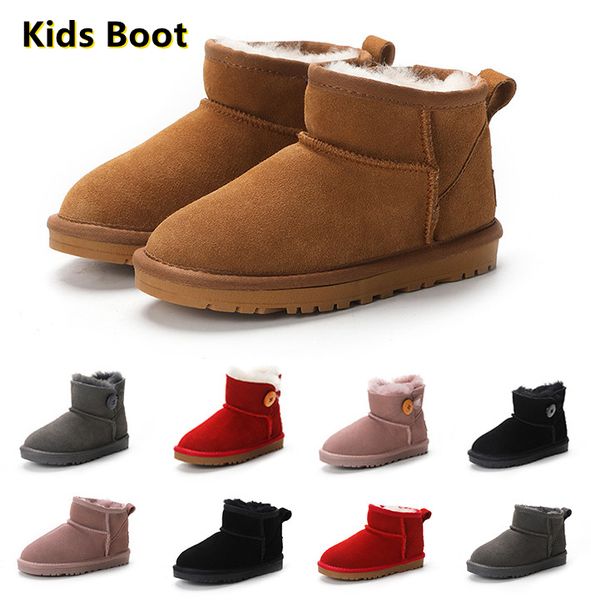 

brand kids boots children girls mini snow boot winter warm toddler boys kids children' plush warm shoes size eu22-35, Black;grey