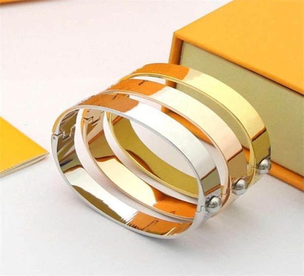 

love designer bracelet for men women bangle stainless steel jewerly couples letter silver rose gold fashion party luxury charm bra6606357, Black