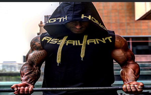

mens tank cotton hoodie fitness clothes bodybuilding men trend tees shirt casual vest5927906, White;black