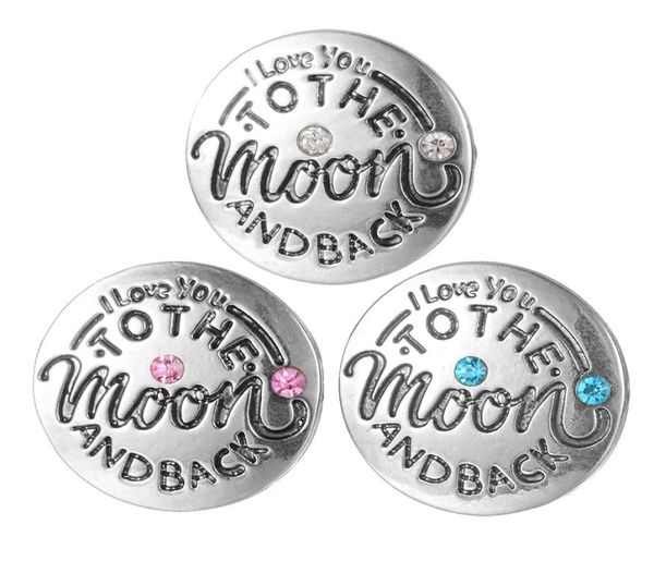 

i love you to the moon and back design snap button colorful crystal 18mm snap charms diy jewelry accessory lover gift vn20801458371