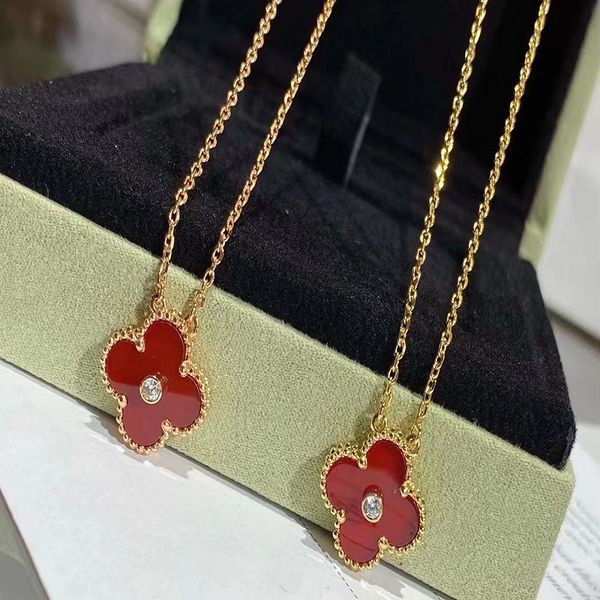 

classic fashion pendant necklaces for women elegant 4/four leaf clover locket necklace highly quality choker chains designer jewelry 18k pla, Silver